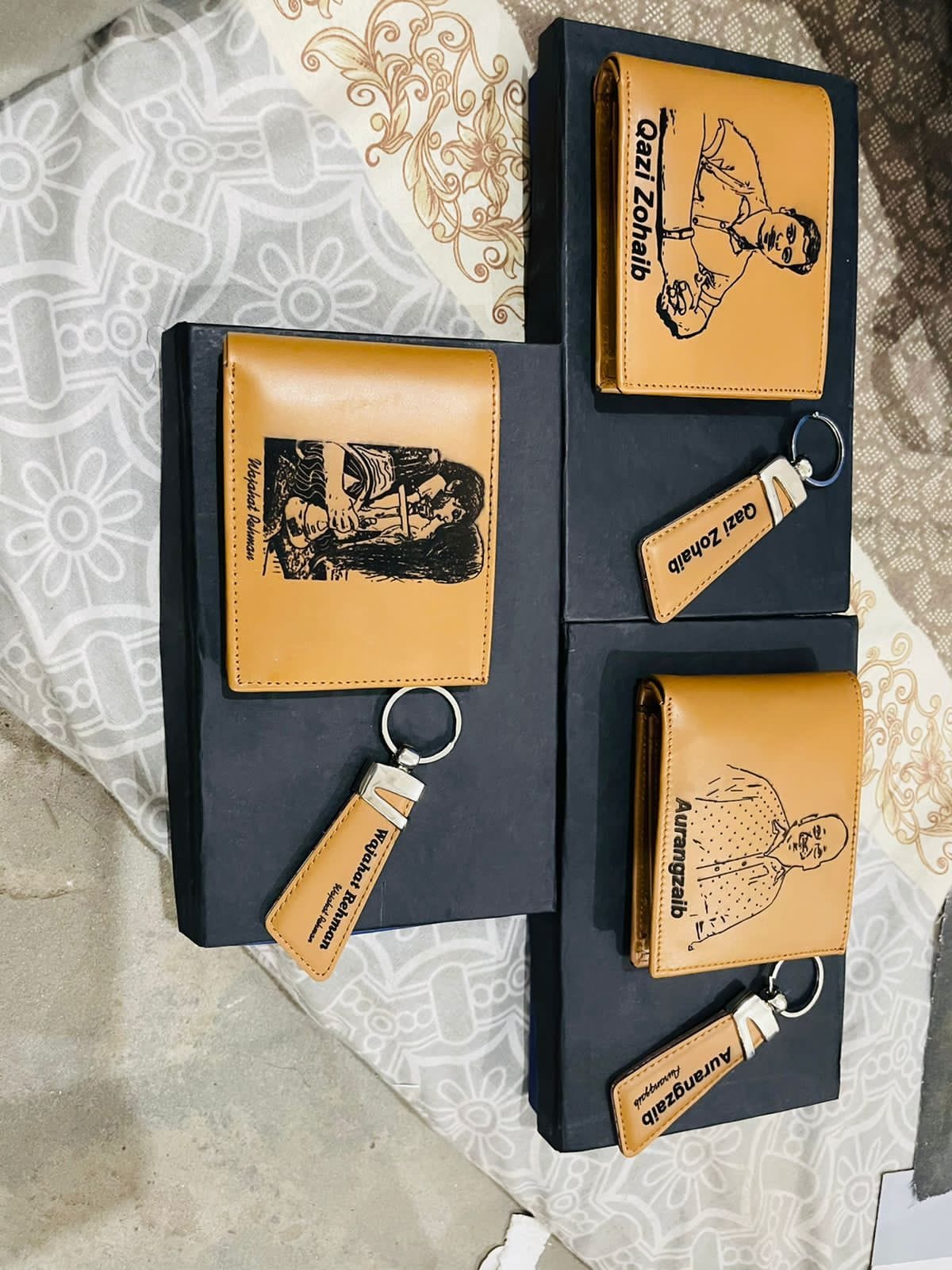 Big Wallet + Keychain with Your Picture and Name on it with Beautiful Box